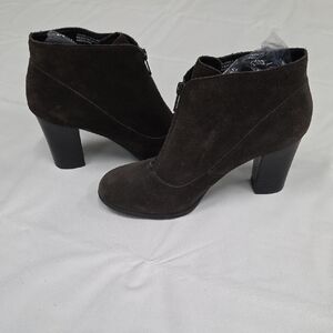 Born Dark Brown Suede Ankle Booties